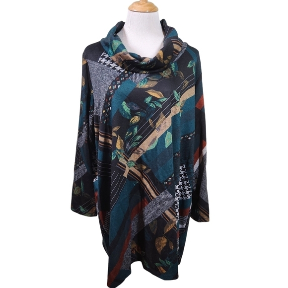 CJ Banks Tunic Leaf Print, sz 3X - Picture 1 of 8